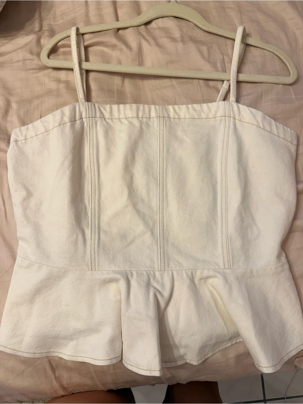 Levi's Cream Peplum Bandeau Cami